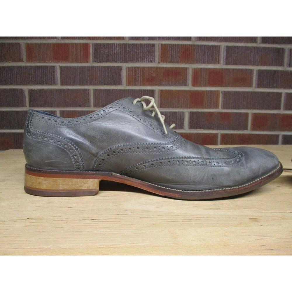 Cole Haan Mens Gray Leather Wingtip Oxford Dress Shoes C25125 Preppy 12 M - Picture 11 of 15